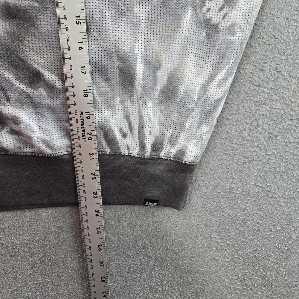 PINK‎ Victoria's Secret Women Sweatshirt S Gray Tie Dye Long Sleeve